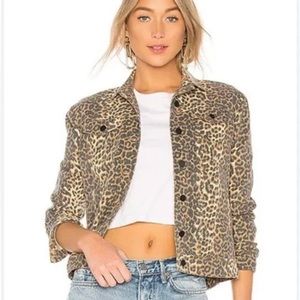 {ATM} Anthony Thomas Melillo Leopard Print Denim Jacket, Size S